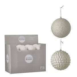 украшение подвесное шар 10см house of seasons белый 83380