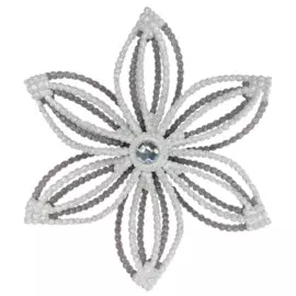 украшение подвесное снежинка эдельвейс белая