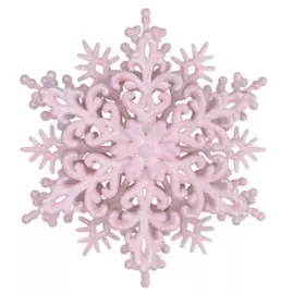 украшение подвесное снежинка объемная розовая