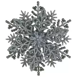 украшение подвесное снежинка объемная серебряная