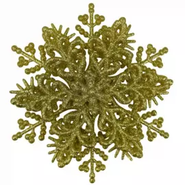 украшение подвесное снежинка объемная золотая