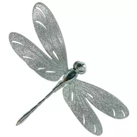 украшение подвесное стрекоза серебряная