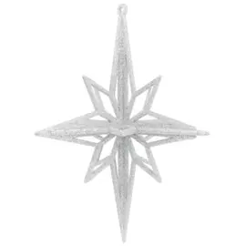 украшение подвесное звезда серебряная