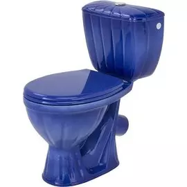 Унитаз-компакт Орхидея бело-фиолетовый, с сидением /Славута/