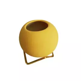 Ваза 9,5х9,5см "Ансельм" керамика/металл TS001/желтый