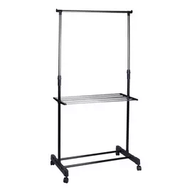 вешалка напольная на колёсах (с полкой) cr460, размер: 80*42*95-168см