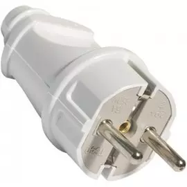 вилка электрическая с/з 16а 250в белая универсал a101