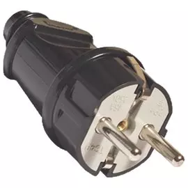 вилка электрическая с/з 16а 250в черная универсал a1010