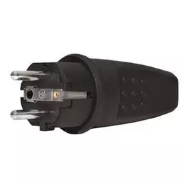 вилка электрическая с/з 16а каучук 602227