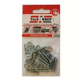 винт din965 с потайной головкой оцинк. m5х25 + гайка + шайба (11 шт) - пакет 114063