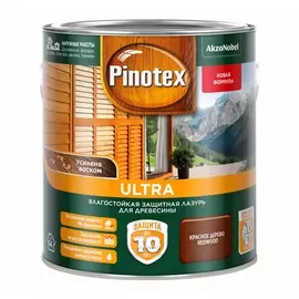 влагостойкая лазурь для дерева pinotex ultra красное дерево 2,7л