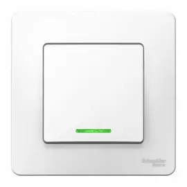 выключатель (скрытый, белый, 1 клавиша, с подсветкой, с рамкой), se blanca, blnvs010111
