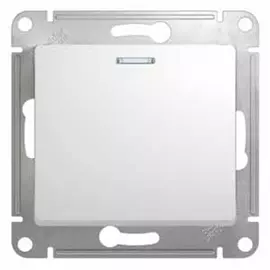 выключатель (белый, 1 клавиша, с подсветкой) schneider electric glossa gsl000113