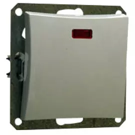 Выключатель 1кл Lexel Дуэт проходной с подсветкой белый SE WDE000163