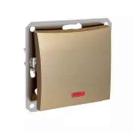 Выключатель 1кл Lexel Дуэт проходной с подсветкой шампань SE WDE000463