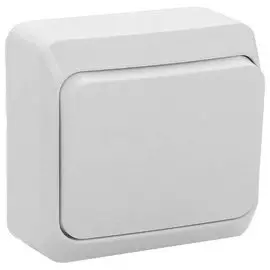 выключатель (открытый, белый, 1 клавиша, с рамкой) lexel этюд, ba10-001b