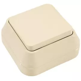 выключатель (кремовый, 1 клавиша, с рамкой) makel 45201