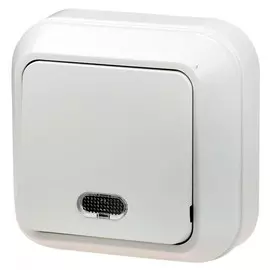 выключатель (белый, 1 клавиша, с рамкой, с подсветкой) makel siva ustu 45121