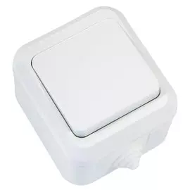 выключатель (открытый, белый, 1 клавиша, с рамкой) makel 18300