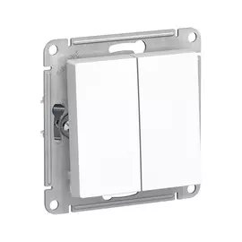 выключатель (скрытый, белый, 2 клавиши, без рамки) se atlasdesign, atn000151
