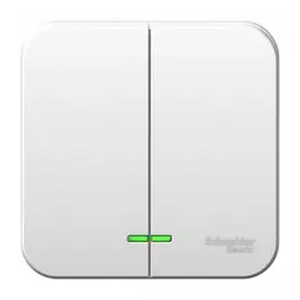 выключатель (открытый, белый, 2 клавиши, с подсветкой), se blanca, blnva105111