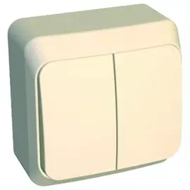 выключатель (открытый, бежевый, 2 клавиши, с рамкой) lexel этюд, ba10-002k