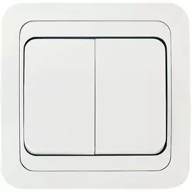 выключатель (белый, 2 клавиши, с рамкой) makel mimoza 12003