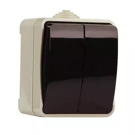 выключатель (бежевый, 2 клавиши, с рамкой) smartbuy сатурн sbe-04w-10-sw2-0