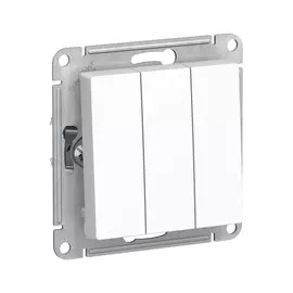 выключатель (скрытый, белый, 3 клавиши, без рамки) se atlasdesign, atn000131