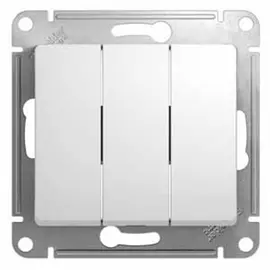выключатель (белый, 3 клавиши) schneider electric glossa gsl000131
