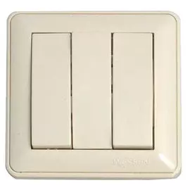 выключатель 3клав. se wessen w59 скрытый оконечный с рамкой, сл.кость, vs0516-351-28