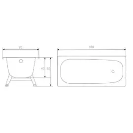 ванна стальная виз donna vanna 160x70 dv-63901 с ножками в комплекте