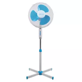 вентилятор напольный 40см 60вт, 3скор., регул.наклона, бело-голубой, gl 8110, galaxy line