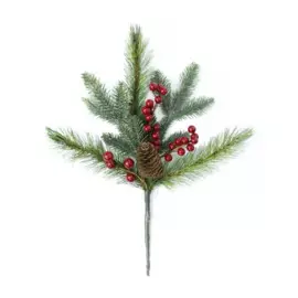 ветка хвойная с шишками ягодами 40 см зеленая литые побеги