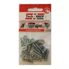 винт din965 с потайной головкой оцинк. m4х25 + гайка + шайба (18 шт) - пакет tec