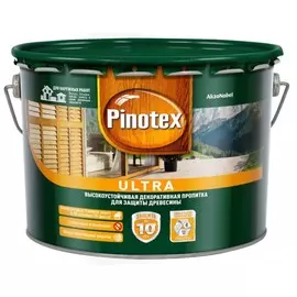 влагостойкая лазурь для дерева pinotex ultra сосна 9л