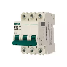 выключатель автоматический 3р 10а (с), dekraft, 11077dek