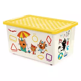ящик детский 57л три кота обучайка little angel пластик la1227-нк