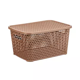 Ящик РОТАНГ с крышкой 280х185х126мм бежевый