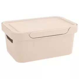 ящик универсальный 1,9л 189*132*110мм luxe эконова с крышкой бежевый 433233407
