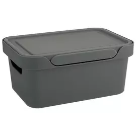 ящик универсальный 1,9л 189*132*110мм luxe эконова с крышкой серый 43323341100