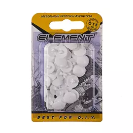 Заглушки на шуруп №2 белые (40 шт) "Element" Стройбат