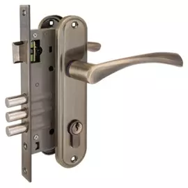 замок врезной с ручкой аллюр 103/3 ab старая медь