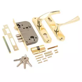 замок врезной с ручкой аллюр 103/3 gp латунь