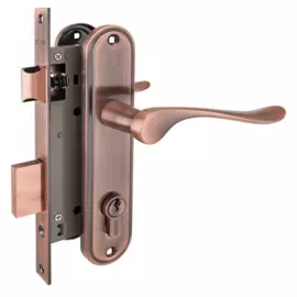 замок врезной с ручкой аллюр 127/1 ac старая медь