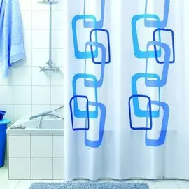 Занавеска для душа 180*200 ПВХ Quadry синяя 3008