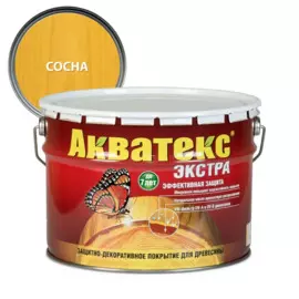 защитно-декоративное покрытие акватекс экстра сосна 9 л