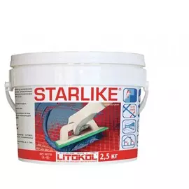 затирка эпоксидная litokol litochrom starlike, цвет белый, 2,5 кг
