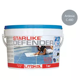 затирка эпоксидная litokol starlike defender, цвет серебристо-серый, 1 кг