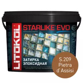 затирка эпоксидная litokol starlike evo, цвет коричневый s.209, 5 кг